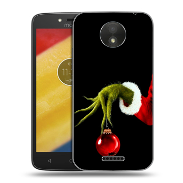 Силиконовый чехол на Motorola Moto C Plus с принтом Новый год Гринч