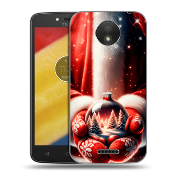 Силиконовый чехол на Motorola Moto C Plus с принтом Новый год