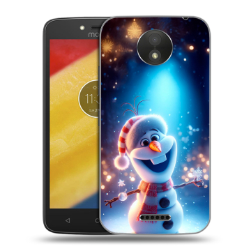 Силиконовый чехол на Motorola Moto C Plus с принтом Новый год