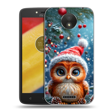 Силиконовый чехол на Motorola Moto C Plus с принтом Новый год Силиконовый чехол на Motorola Moto C Plus с принтом Новый год