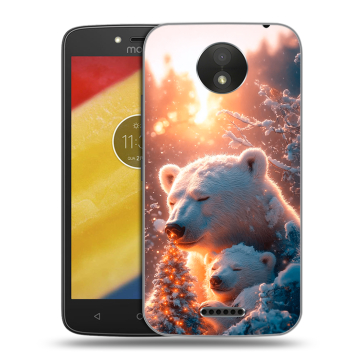 Силиконовый чехол на Motorola Moto C Plus с принтом Новый год Силиконовый чехол на Motorola Moto C Plus с принтом Новый год