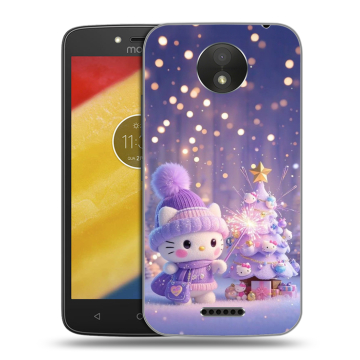 Силиконовый чехол на Motorola Moto C Plus с принтом Новый год Силиконовый чехол на Motorola Moto C Plus с принтом Новый год