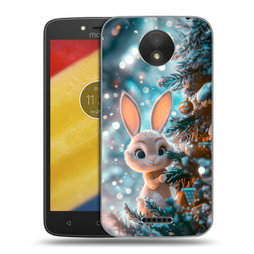 Силиконовый чехол на Motorola Moto C Plus с принтом Новый год Силиконовый чехол на Motorola Moto C Plus с принтом Новый год