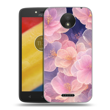 Силиконовый чехол на Motorola Moto C Plus с принтом женский