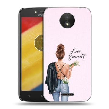 Силиконовый чехол на Motorola Moto C Plus с принтом женский Силиконовый чехол на Motorola Moto C Plus с принтом женский