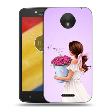 Силиконовый чехол на Motorola Moto C Plus с принтом женский Силиконовый чехол на Motorola Moto C Plus с принтом женский