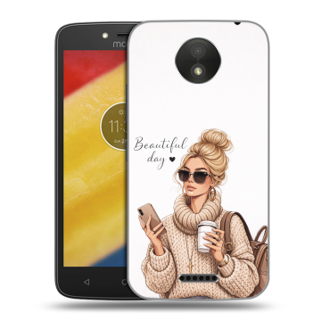 Силиконовый чехол на Motorola Moto C Plus с принтом женский Силиконовый чехол на Motorola Moto C Plus с принтом женский