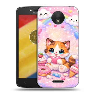 Силиконовый чехол на Motorola Moto C Plus с принтом для девочек Силиконовый чехол на Motorola Moto C Plus с принтом для девочек