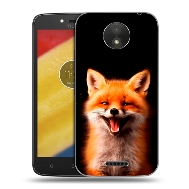 Пластиковый чехол на Motorola Moto C Plus с принтом Лиса Пластиковый чехол на Motorola Moto C Plus с принтом Лиса