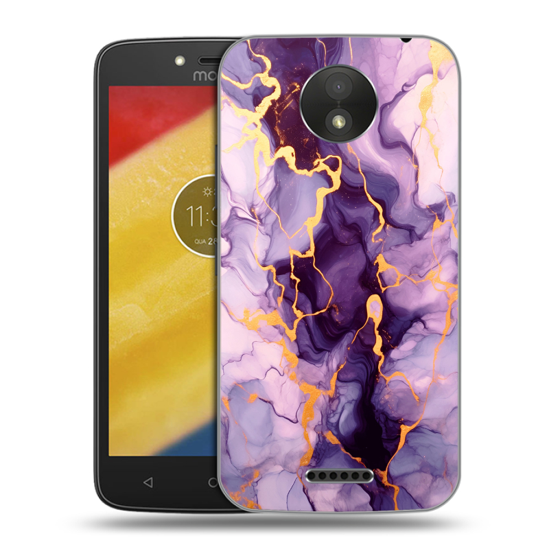 Пластиковый чехол на Motorola Moto C Plus с принтом Мрамор Пластиковый чехол на Motorola Moto C Plus с принтом Мрамор