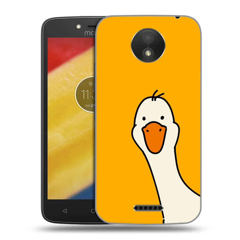 Силиконовый чехол на Motorola Moto C Plus с принтом Утка Силиконовый чехол на Motorola Moto C Plus с принтом Утка