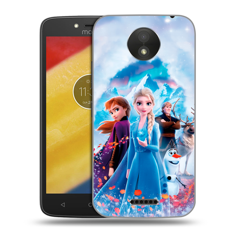 Силиконовый чехол на Motorola Moto C Plus с принтом Холодное сердце Frozen Силиконовый чехол на Motorola Moto C Plus с принтом Холодное сердце Frozen