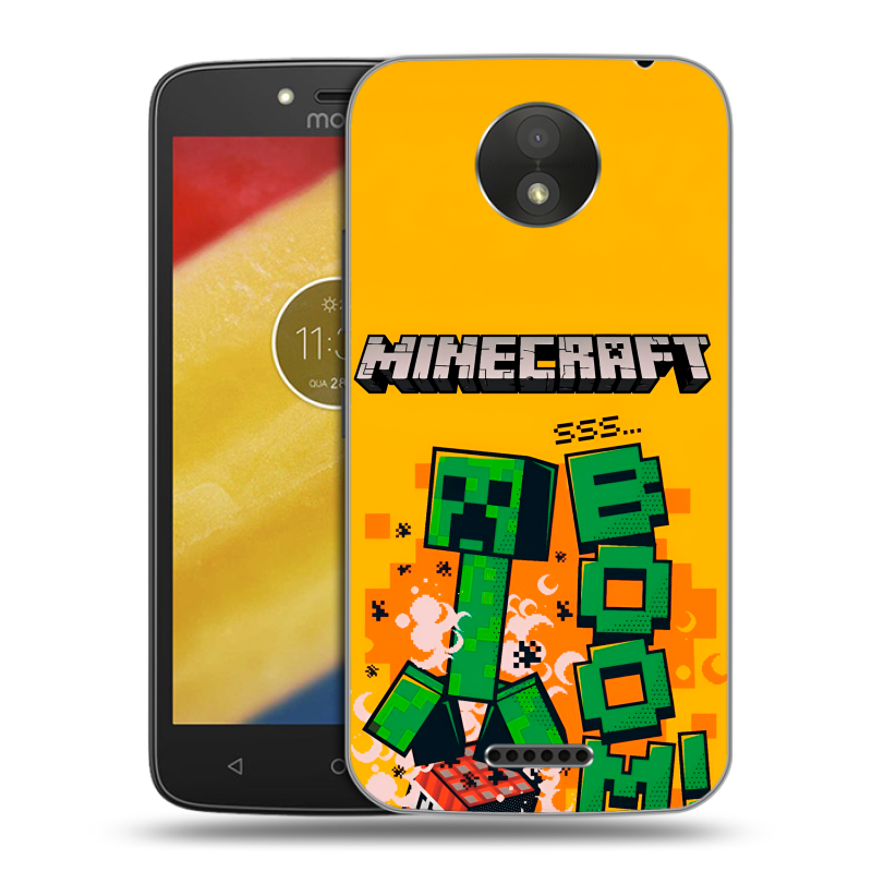 Пластиковый чехол на Motorola Moto C Plus с принтом Майнкрафт Minecraft Пластиковый чехол на Motorola Moto C Plus с принтом Майнкрафт Minecraft