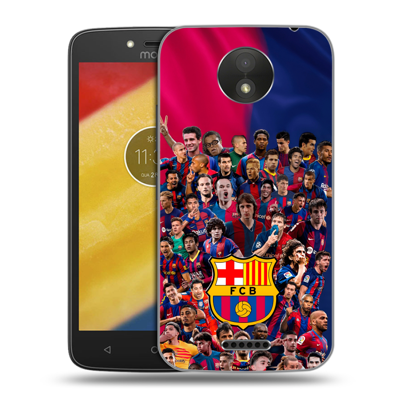 Силиконовый чехол на Motorola Moto C Plus с принтом Барселона Barcelona Силиконовый чехол на Motorola Moto C Plus с принтом Барселона Barcelona