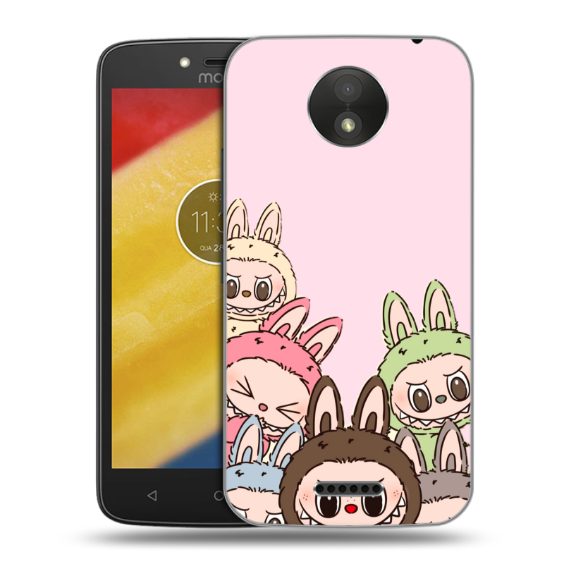 Силиконовый чехол на Motorola Moto C Plus с принтом Лабубу Силиконовый чехол на Motorola Moto C Plus с принтом Лабубу