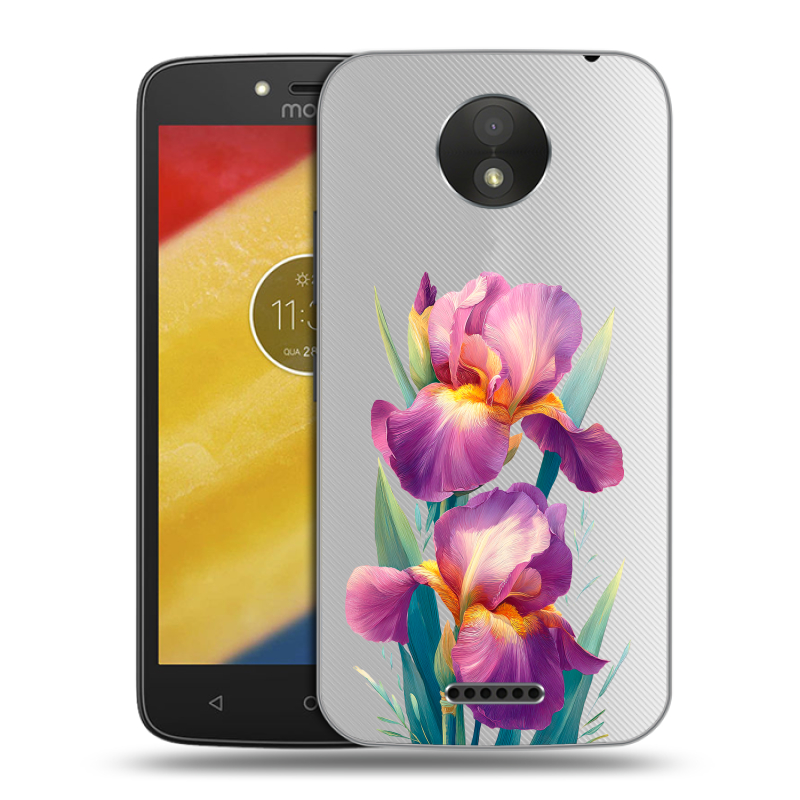 Силиконовый чехол на Motorola Moto C Plus с принтом Цветы орхидеи Силиконовый чехол на Motorola Moto C Plus с принтом Цветы орхидеи