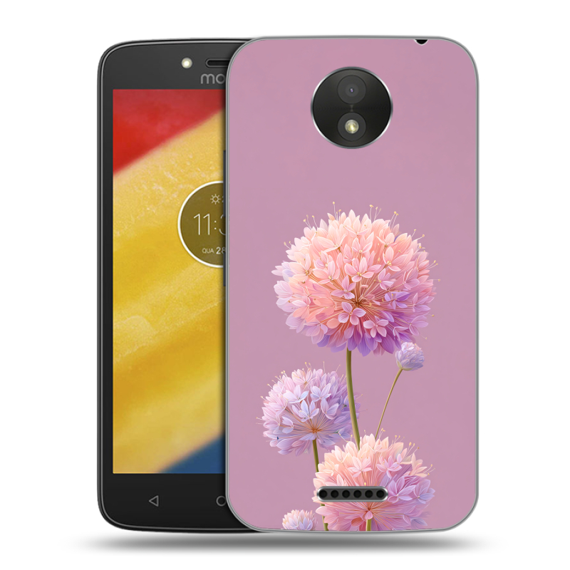 Силиконовый чехол на Motorola Moto C Plus с принтом Цветы Силиконовый чехол на Motorola Moto C Plus с принтом Цветы