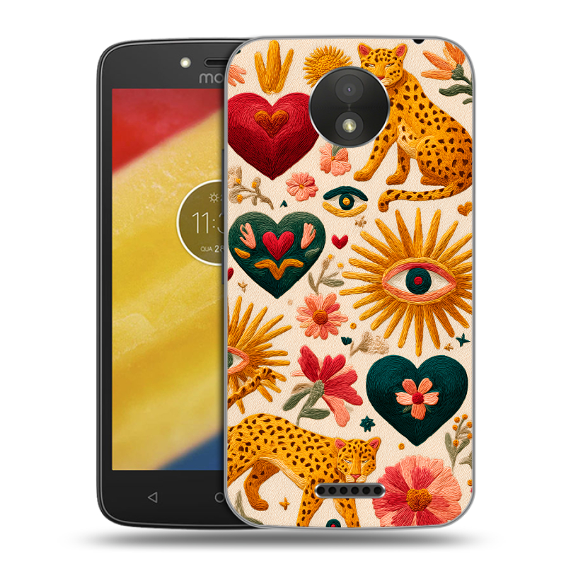 Силиконовый чехол на Motorola Moto C Plus с принтом Модный принт Силиконовый чехол на Motorola Moto C Plus с принтом Модный принт