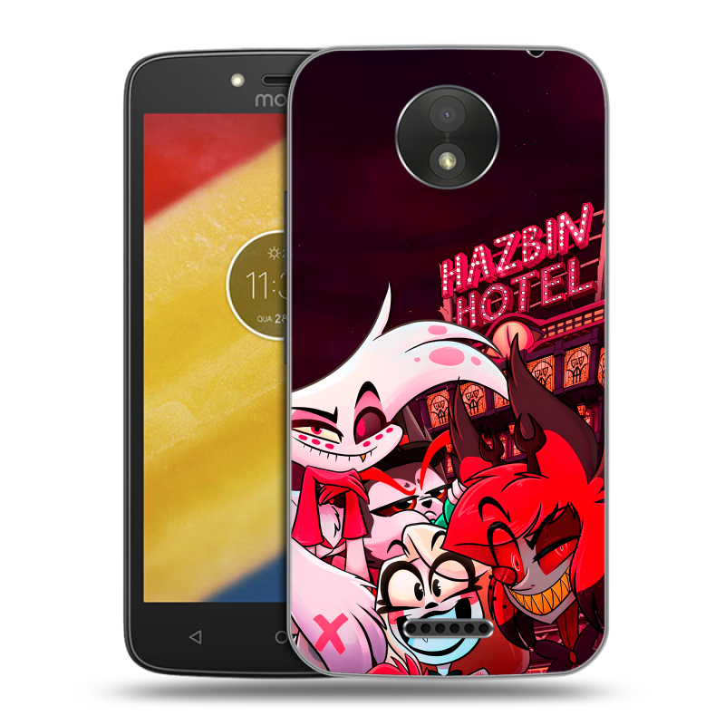 Пластиковый чехол на Motorola Moto C Plus с принтом Hazbin Hotel Отель Хазбин Пластиковый чехол на Motorola Moto C Plus с принтом Hazbin Hotel Отель Хазбин