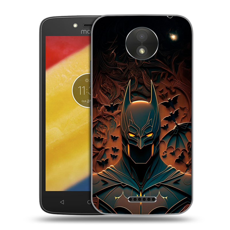 Пластиковый чехол на Motorola Moto C Plus с принтом Batman Бэтмен Пластиковый чехол на Motorola Moto C Plus с принтом Batman Бэтмен