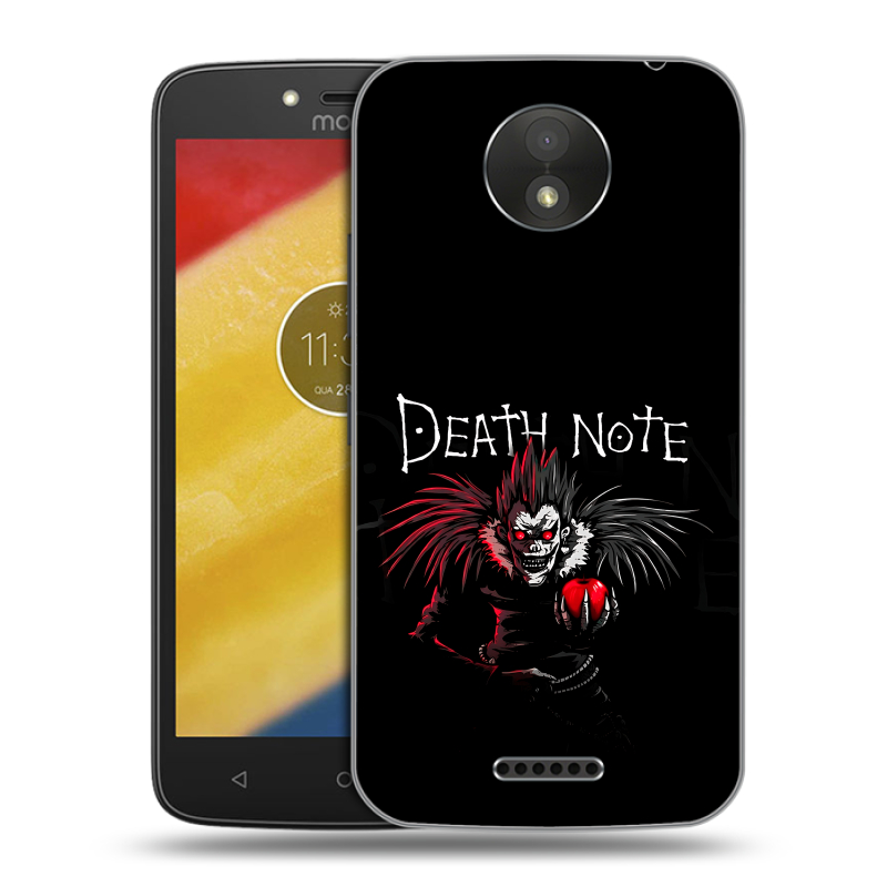 Силиконовый чехол на Motorola Moto C Plus с принтом Death note Тетрадь смерти Силиконовый чехол на Motorola Moto C Plus с принтом Death note Тетрадь смерти