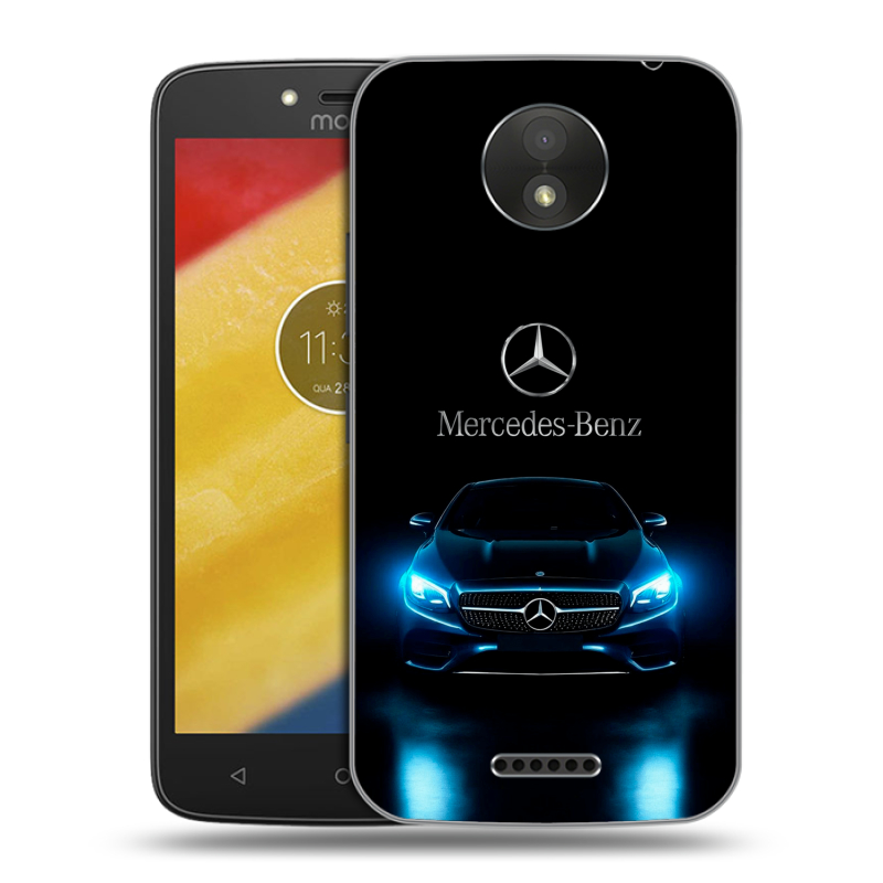 Силиконовый чехол на Motorola Moto C Plus с принтом Mercedes Мерседес Силиконовый чехол на Motorola Moto C Plus с принтом Mercedes Мерседес