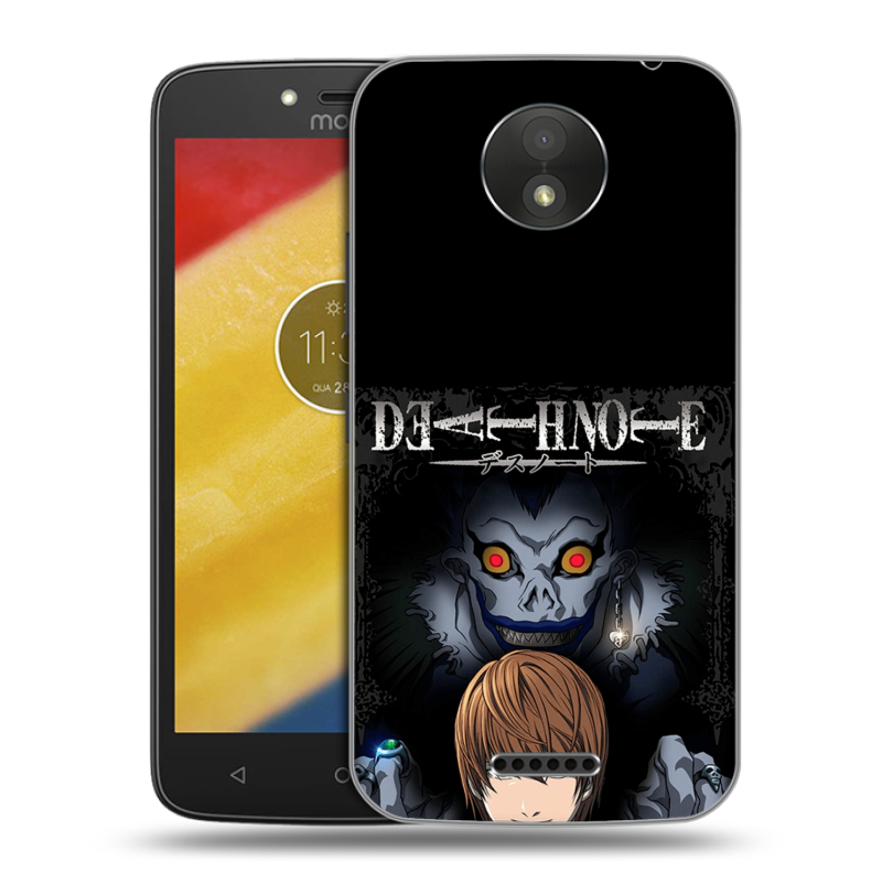 Пластиковый чехол на Motorola Moto C Plus с принтом Death note Тетрадь смерти Пластиковый чехол на Motorola Moto C Plus с принтом Death note Тетрадь смерти