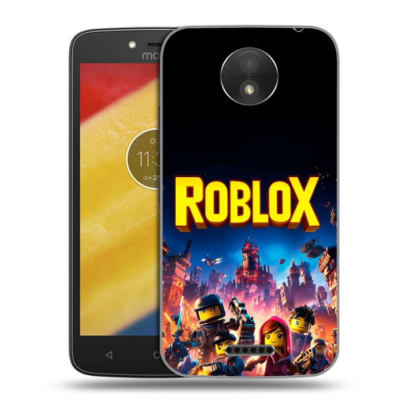 Силиконовый чехол на Motorola Moto C Plus с принтом Roblox Роблокс Силиконовый чехол на Motorola Moto C Plus с принтом Roblox Роблокс