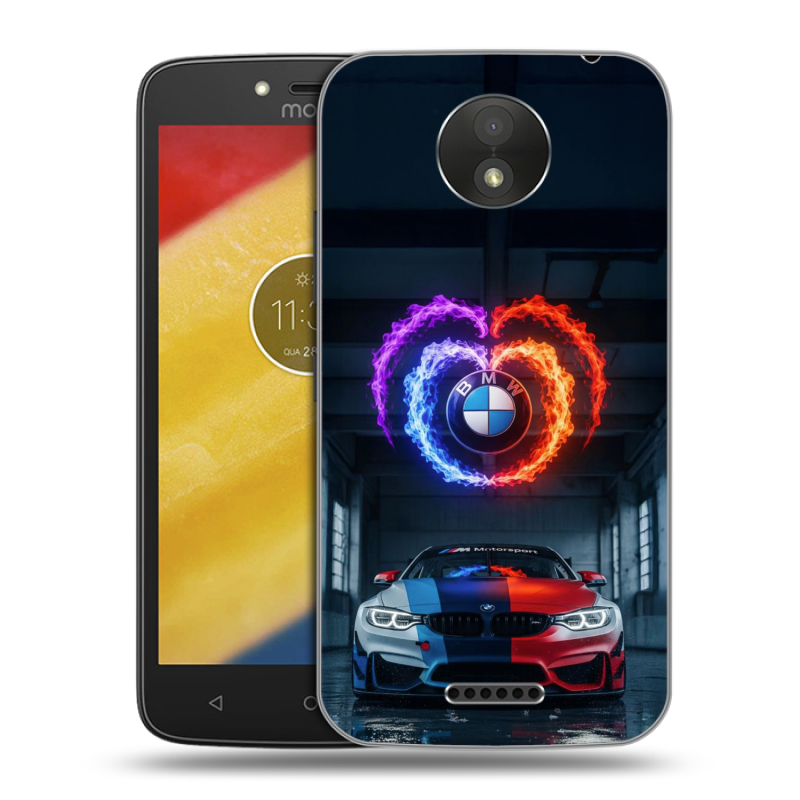 Силиконовый чехол на Motorola Moto C Plus с принтом BMW БМВ Силиконовый чехол на Motorola Moto C Plus с принтом BMW БМВ