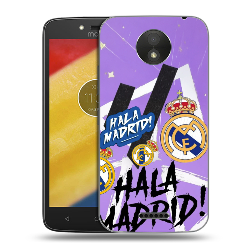 Пластиковый чехол на Motorola Moto C Plus с принтом Real Madrid Реал Мадрид Пластиковый чехол на Motorola Moto C Plus с принтом Real Madrid Реал Мадрид