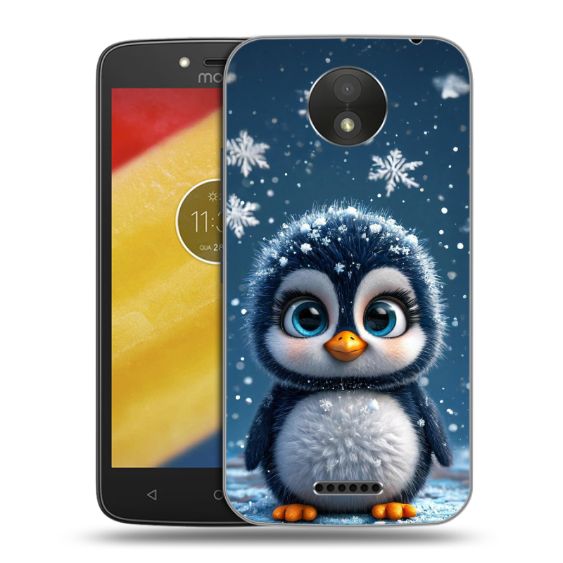 Силиконовый чехол на Motorola Moto C Plus с принтом Новый год Силиконовый чехол на Motorola Moto C Plus с принтом Новый год