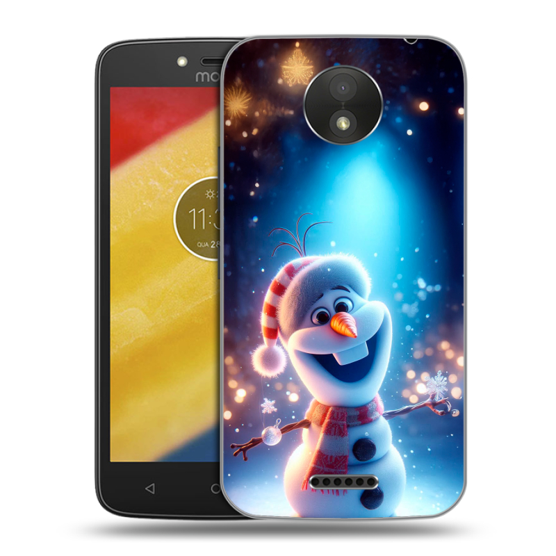 Силиконовый чехол на Motorola Moto C Plus с принтом Новый год Силиконовый чехол на Motorola Moto C Plus с принтом Новый год