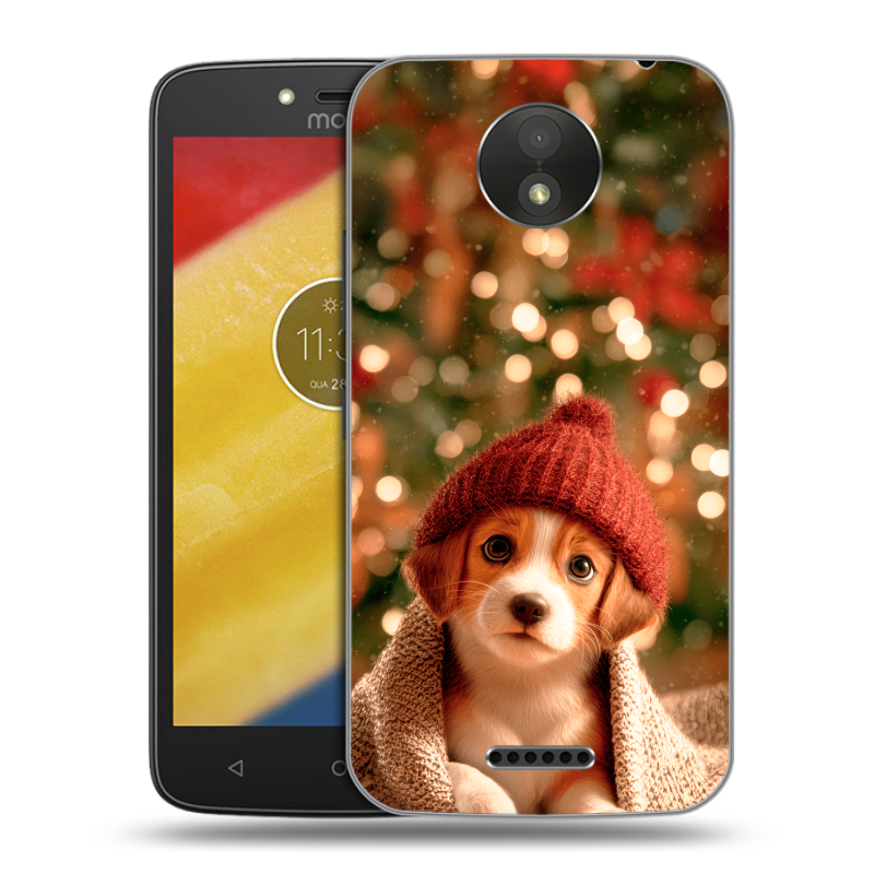 Пластиковый чехол на Motorola Moto C Plus с принтом Новый год Пластиковый чехол на Motorola Moto C Plus с принтом Новый год