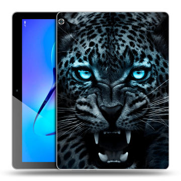 Силиконовый чехол на планшета Huawei MediaPad M3 Lite 10 с принтом Темный леопард