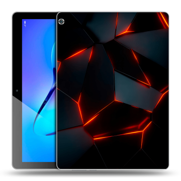 Силиконовый чехол на планшета Huawei MediaPad M3 Lite 10 с принтом Яркие абстракции