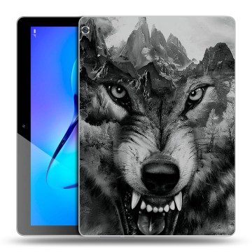 Силиконовый чехол на планшета Huawei MediaPad M3 Lite 10 с принтом Волк