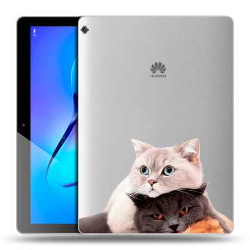Силиконовый чехол на планшета Huawei MediaPad M3 Lite 10 с принтом Кошки