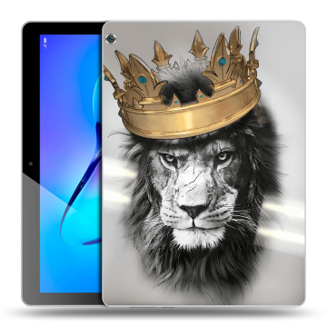 Силиконовый чехол на планшета Huawei MediaPad M3 Lite 10 с принтом Лев с короной