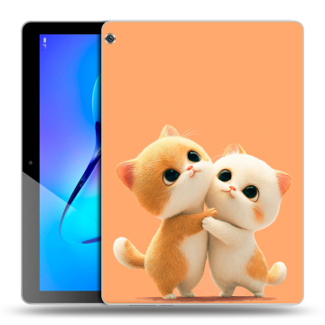 Силиконовый чехол на планшета Huawei MediaPad M3 Lite 10 с принтом Милые котики