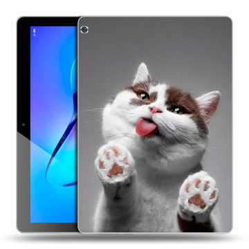 Силиконовый чехол на планшета Huawei MediaPad M3 Lite 10 с принтом Коты