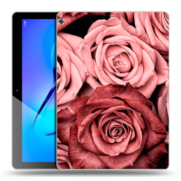 Силиконовый чехол на планшета Huawei MediaPad M3 Lite 10 с принтом Цветы розы