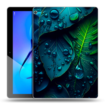 Силиконовый чехол на планшета Huawei MediaPad M3 Lite 10 с принтом Листья