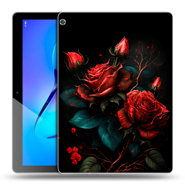 Силиконовый чехол на Huawei MediaPad M3 Lite 10 с принтом Розы красные