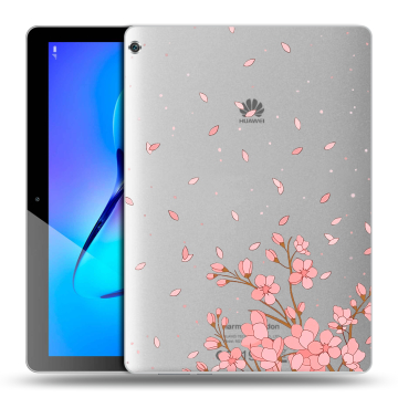 Силиконовый чехол на Huawei MediaPad M3 Lite 10 с принтом Ветка сакуры