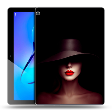 Силиконовый чехол на Huawei MediaPad M3 Lite 10 с принтом Девушка в шляпе