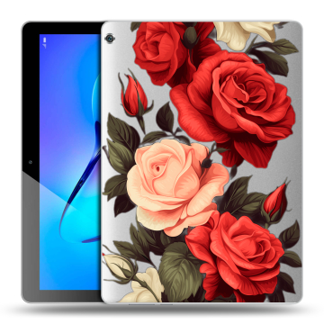 Силиконовый чехол на Huawei MediaPad M3 Lite 10 с принтом Розы