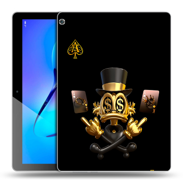 Силиконовый чехол на Huawei MediaPad M3 Lite 10 с принтом Золотой скрудж макдак Силиконовый чехол на Huawei MediaPad M3 Lite 10 с принтом Золотой скрудж макдак