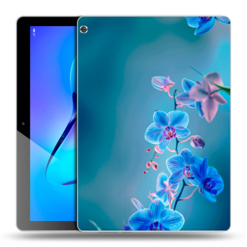 Силиконовый чехол на Huawei MediaPad M3 Lite 10 с принтом Голубые цветы