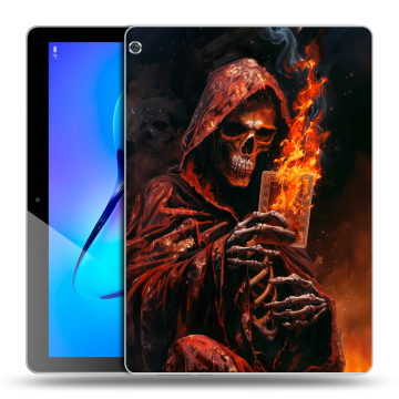 Силиконовый чехол на Huawei MediaPad M3 Lite 10 с принтом Скелет и карты