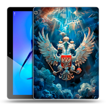 Силиконовый чехол на Huawei MediaPad M3 Lite 10 с принтом Герб флаг России